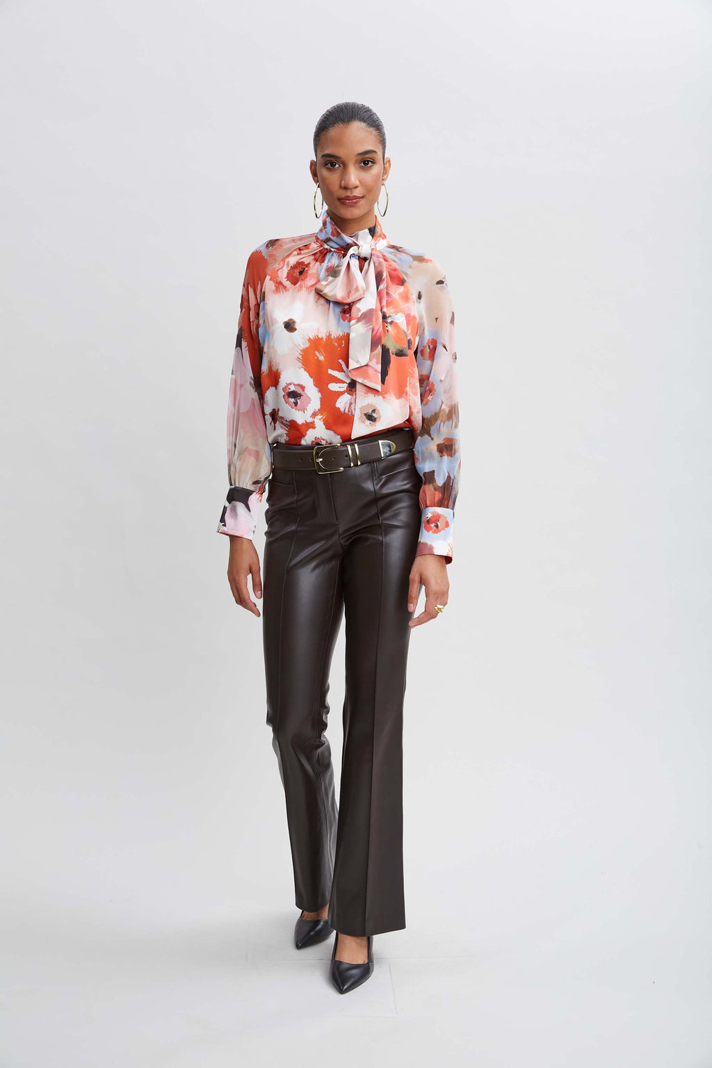 Women Silk Satin Wintergarden Chiffon Sleeve Shirt | Elie Tahari