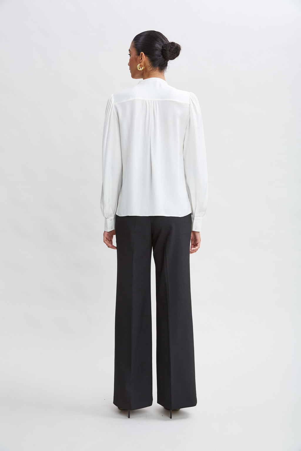 Women Silk Ruffle Button Down Shirt | Elie Tahari