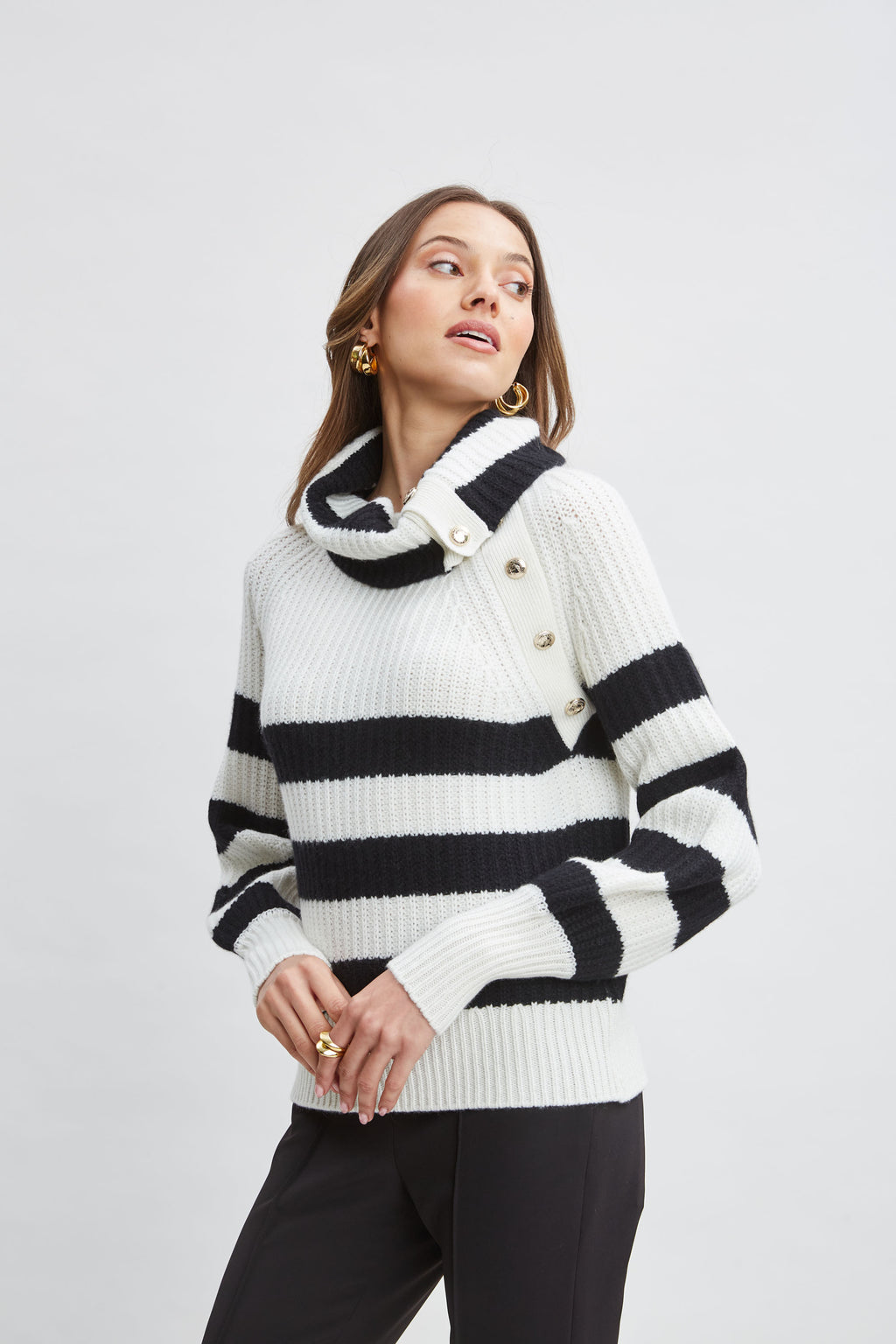 Women Cashmere Stripe Sweater | Elie Tahari