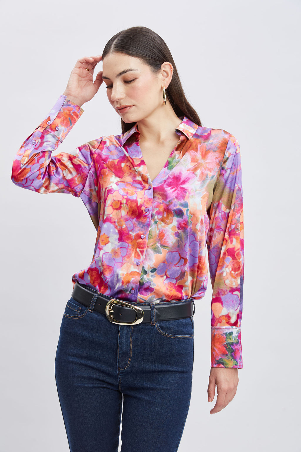 Women Silk Bloomsbury Button Down Shirt | Elie Tahari