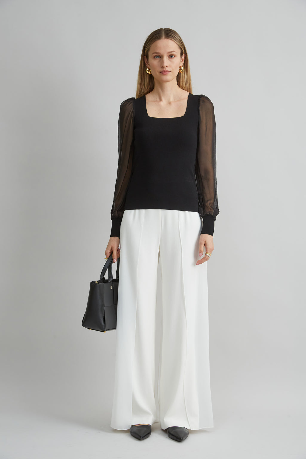 Women Chiffon Sleeve Sweater | Elie Tahari