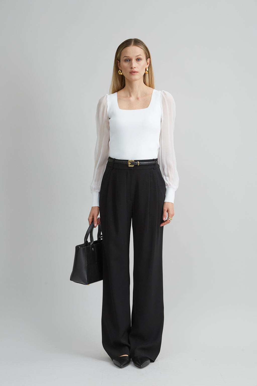 Women Chiffon Sleeve Sweater | Elie Tahari