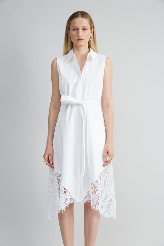 Women Cotton Lace Hem Dress | Elie Tahari