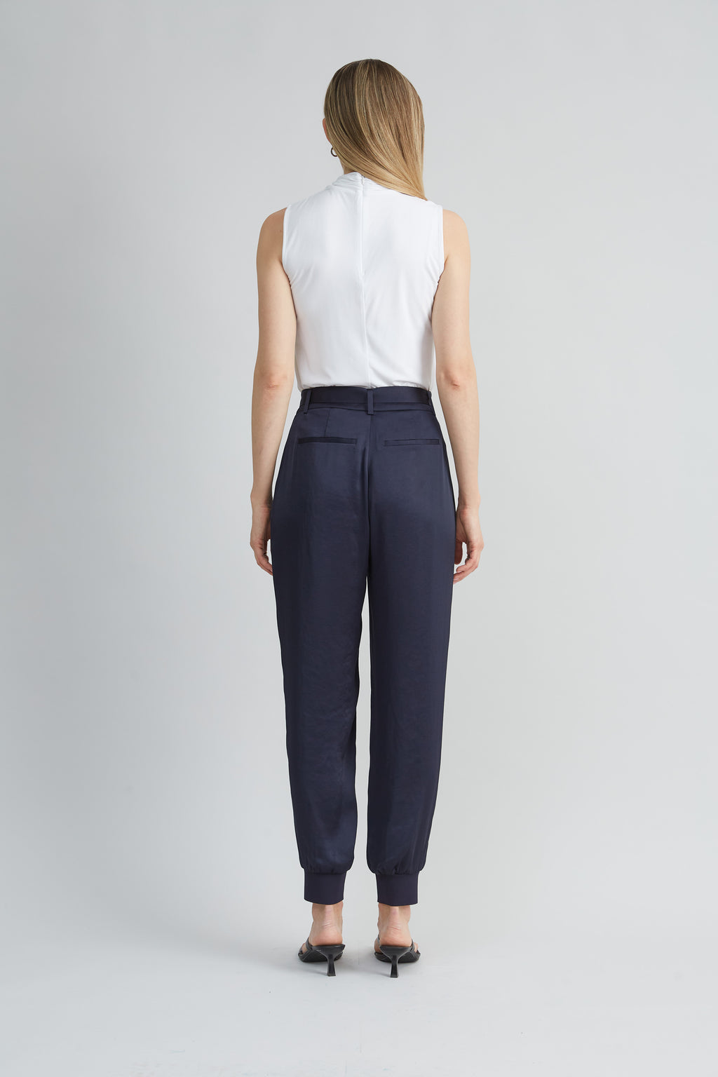 Women Satin Belted Cargo Pant | Elie Tahari