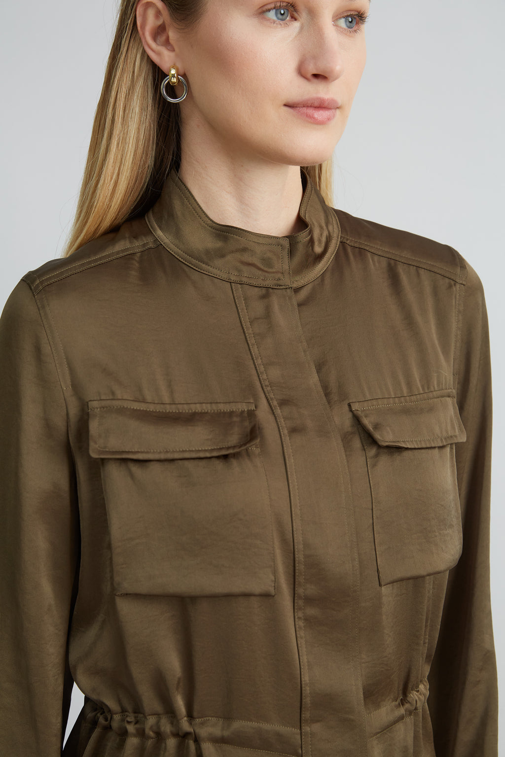 Women Satin Utility Jacket | Elie Tahari
