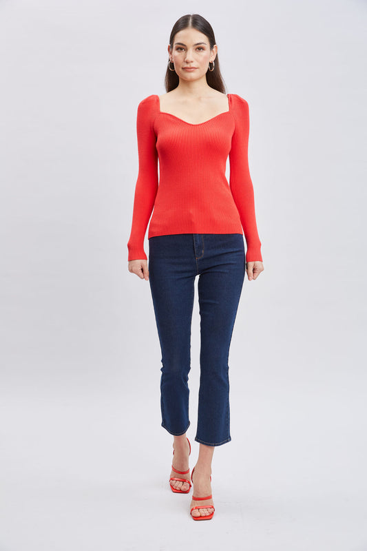 Women Contour Neck Rib Sweater | Elie Tahari