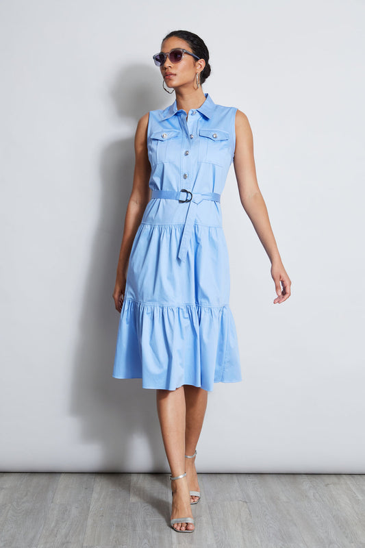 Women Cotton Utility Dress Horizon Blue | Elie Tahari