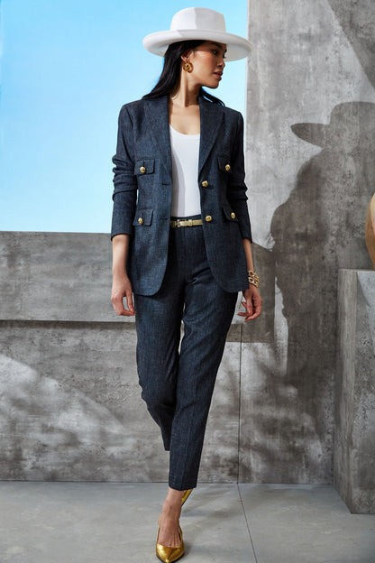 Women Slim Linen Pant  | Elie Tahari