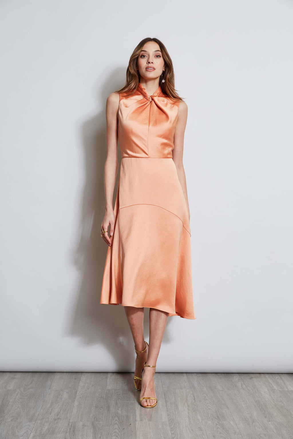 Women Twist Neck Satin Dress Ginger | Elie Tahari