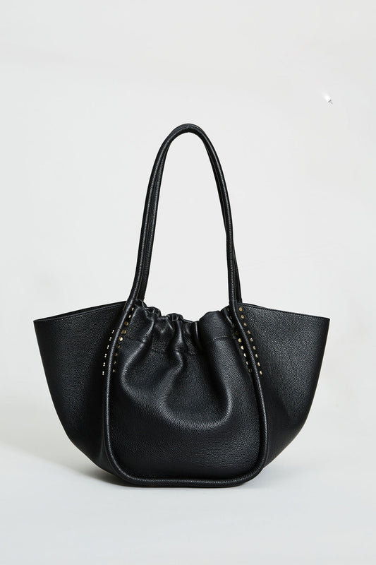 Women Leather Stud Tote Black | Elie Tahari