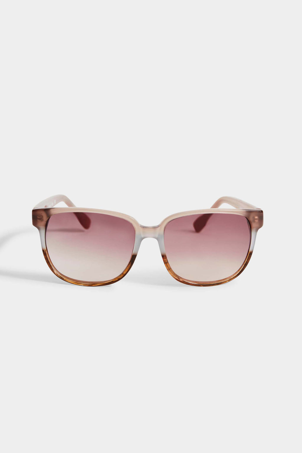 Women Two Tone Rectangular Sunglasses Brown Grey | Elie Tahari