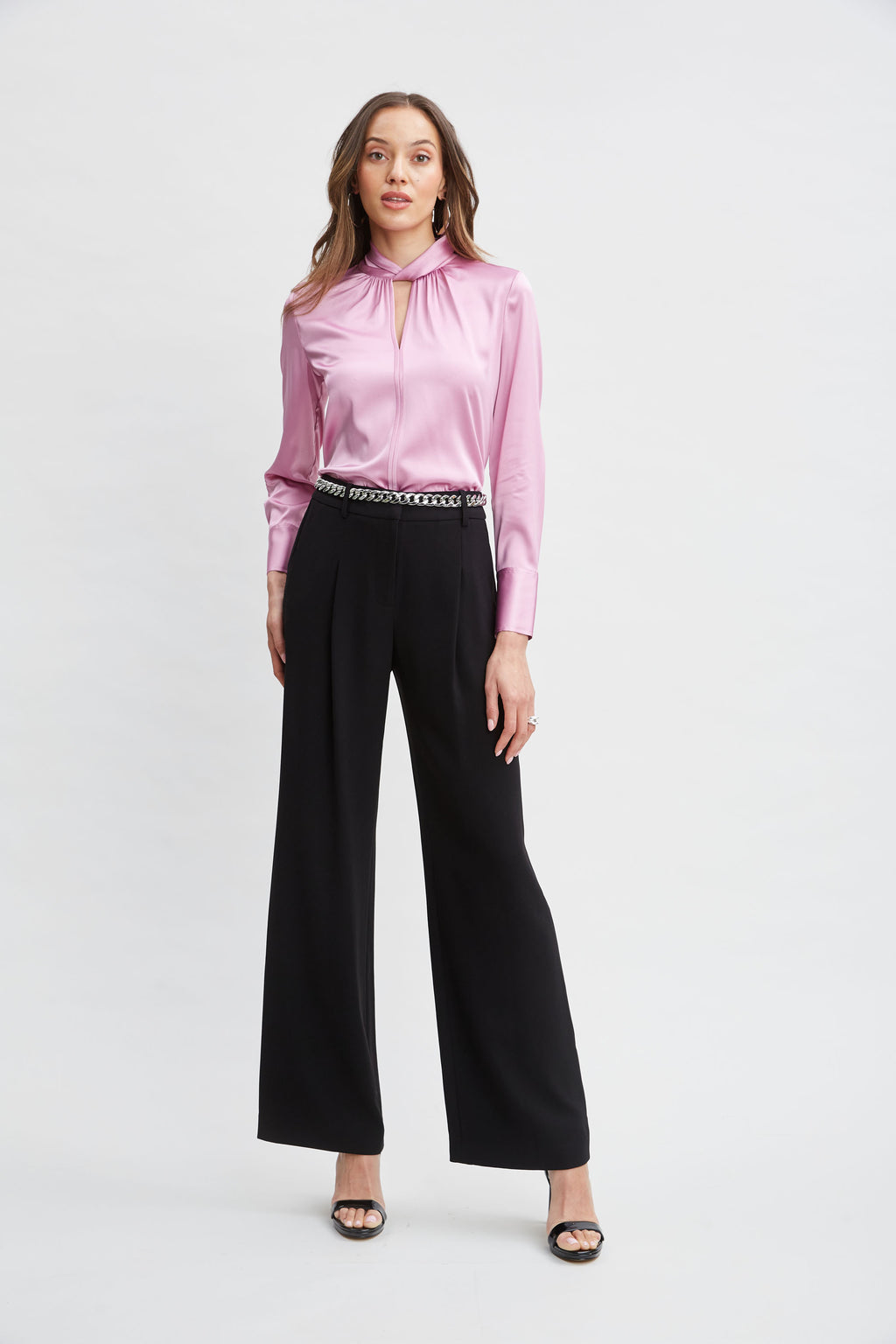 Women Silk Satin Twist Neck Shirt  | Elie Tahari