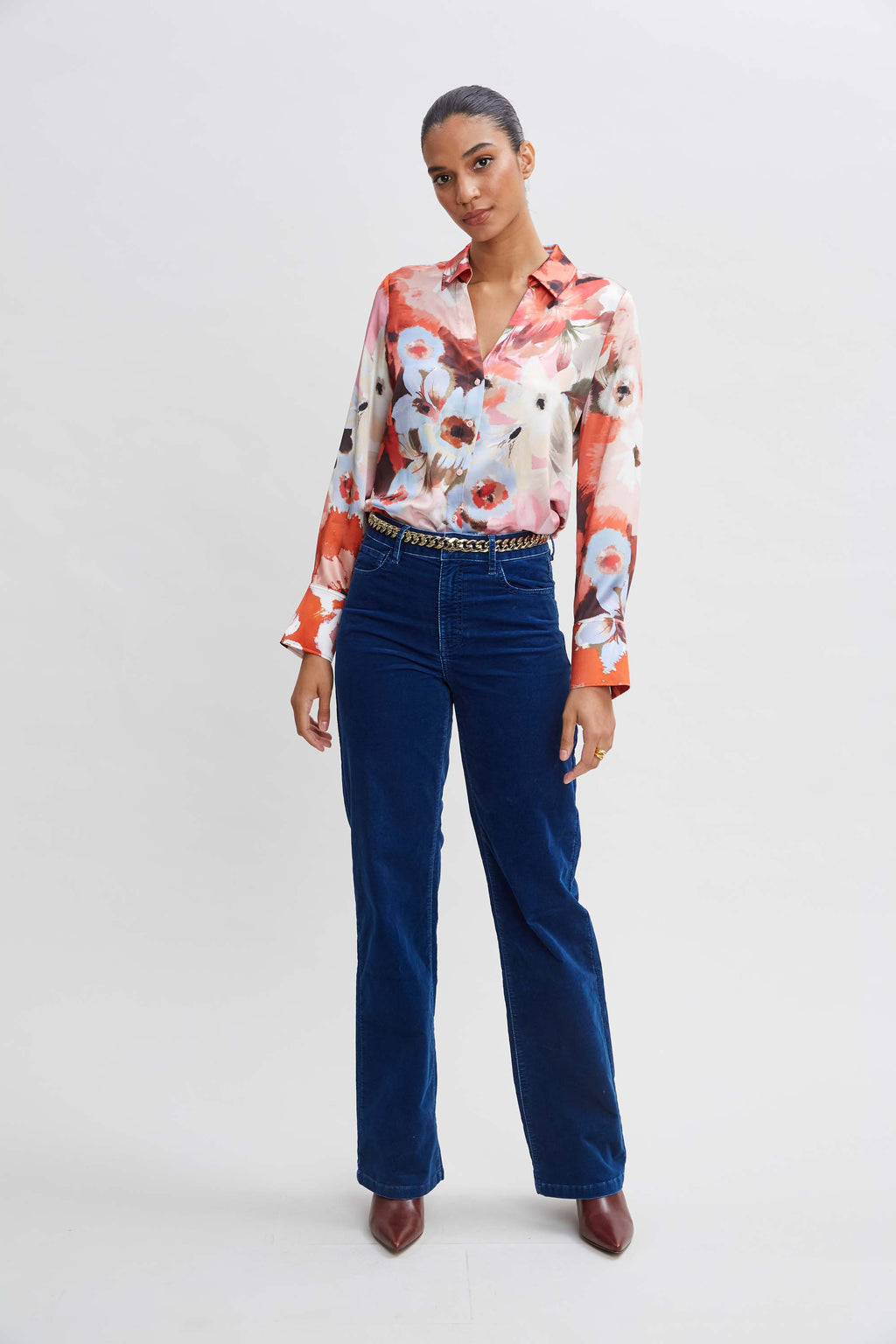 Women Silk Satin Wintergarden Shirt  | Elie Tahari