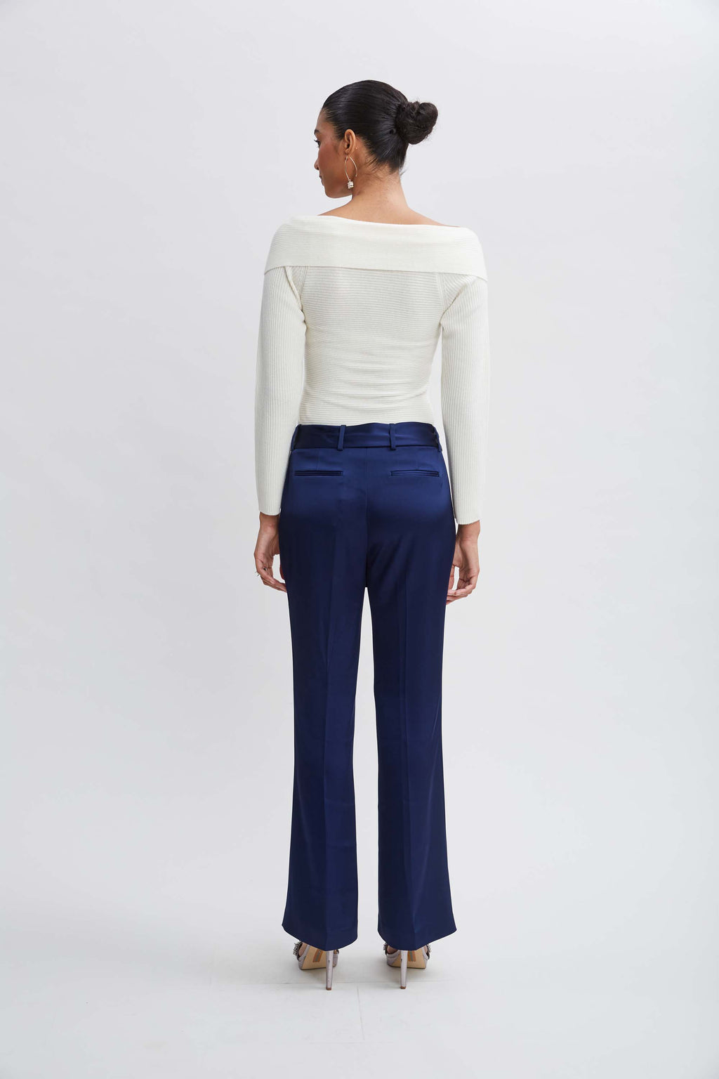 Women Satin Fit & Flare Sash Pant  | Elie Tahari