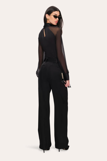 Women Satin Belted Pant Black | Elie Tahari