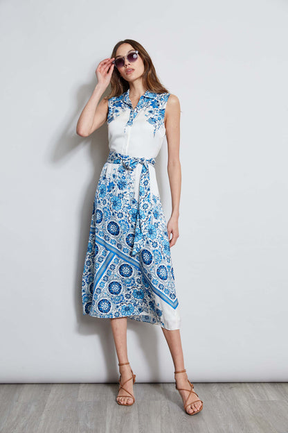 Women Silk Cascade Garden Shirt Dress Cascade Garden Print | Elie Tahari