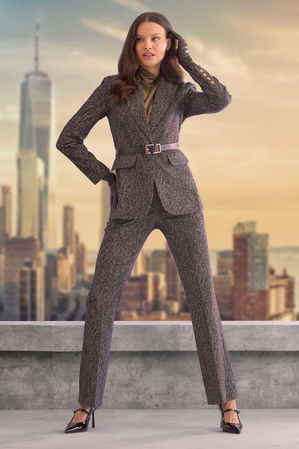 Women Metallic Tweed Blazer  | Elie Tahari
