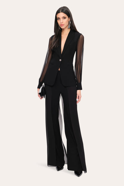 Women Chiffon Sleeve Blazer Black | Elie Tahari