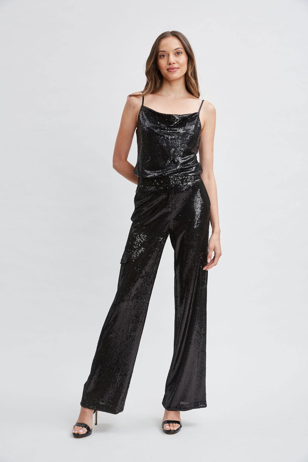 Women Pave Sequin Cami Black | Elie Tahari