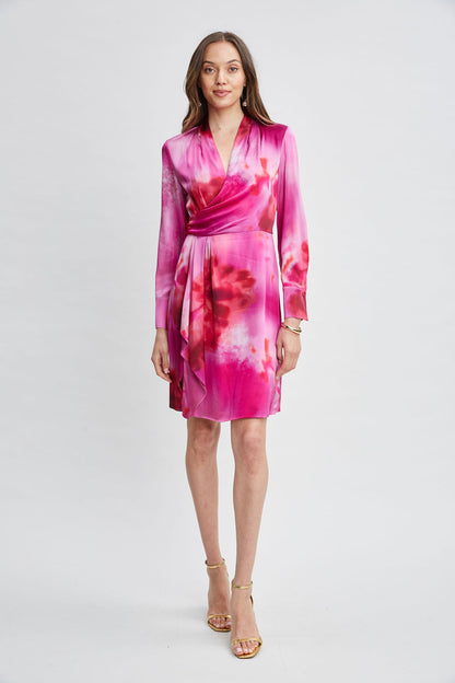 Women Venetian Glass Mock Wrap Dress Multi | Elie Tahari