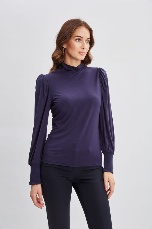 Women Smocked Turtleneck Knit Stargazer | Elie Tahari