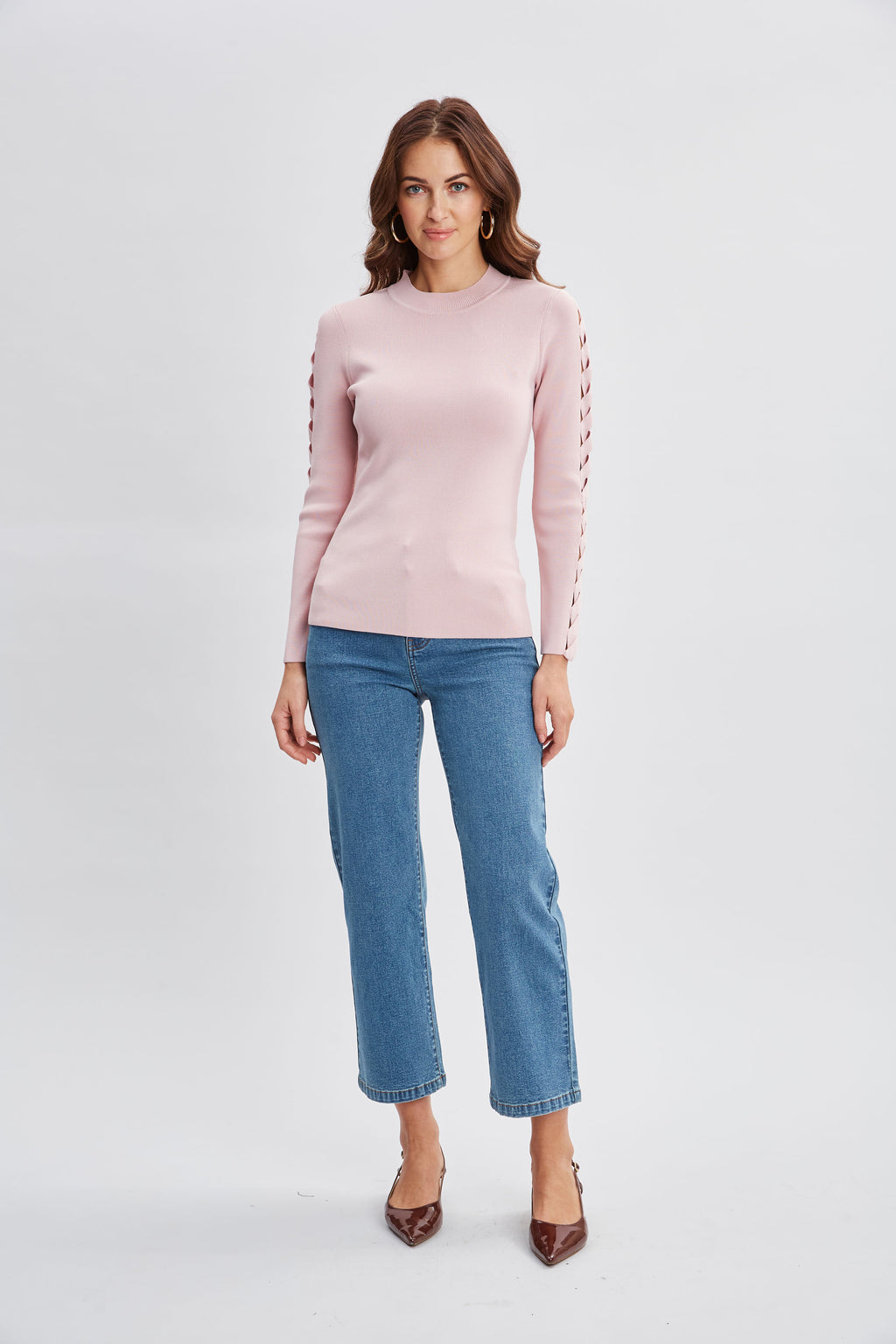 Women Openwork Sleeve Sweater  | Elie Tahari