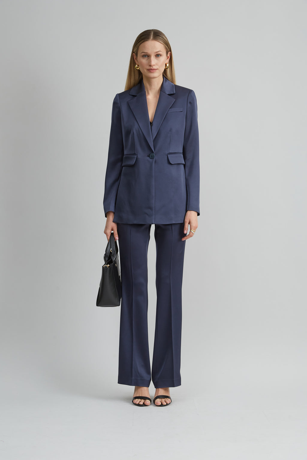 Women Satin Side Slit Blazer  | Elie Tahari