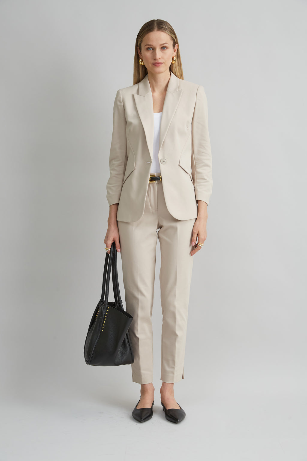 Women Cotton Slim Slit Pant  | Elie Tahari