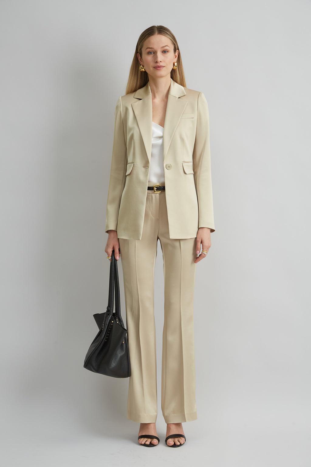 Women Satin Fit & Flare Pant  | Elie Tahari