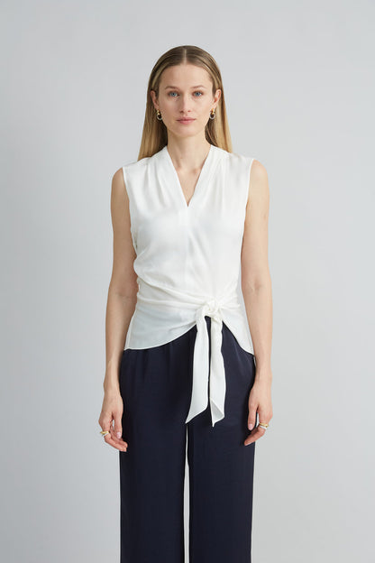 Women Silk Side Tie Shirt  | Elie Tahari