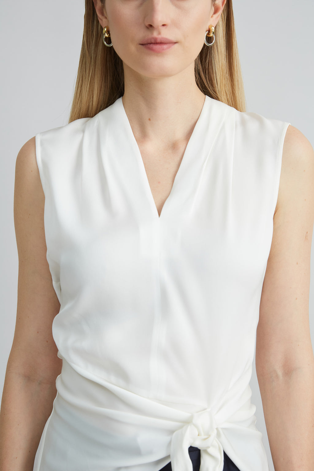 Women Silk Side Tie Shirt  | Elie Tahari