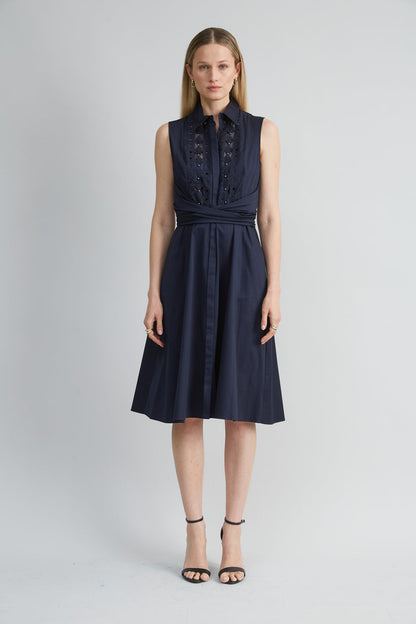 Women Sleeveless Cotton Tie Dress Stargazer | Elie Tahari