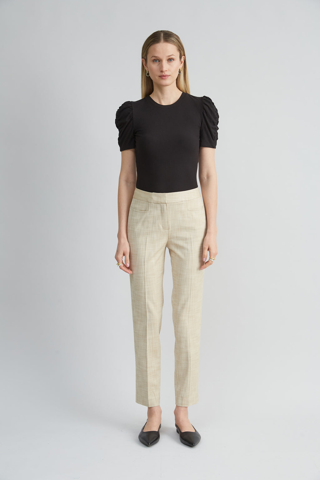 Women Melange Slim Pant  | Elie Tahari