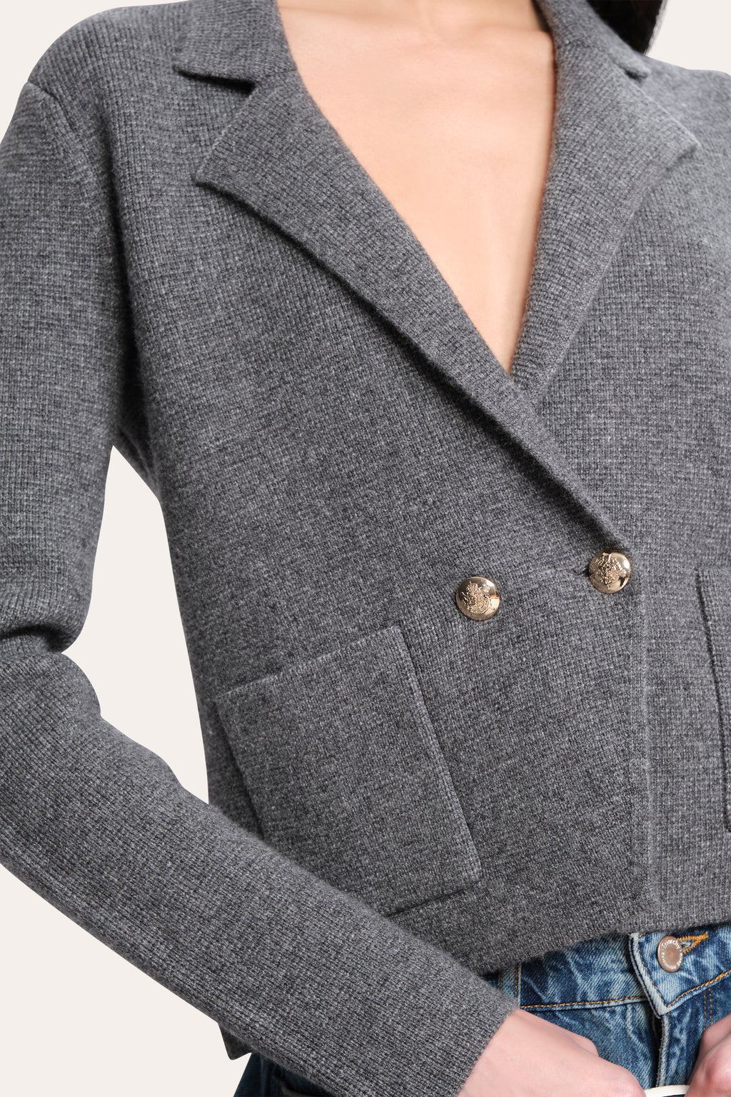 Women Lily Knit Jacket Charcoal Melange | Elie Tahari