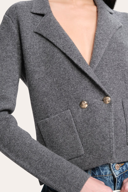 Women Lily Knit Jacket Charcoal Melange | Elie Tahari