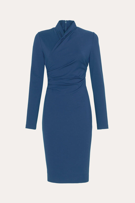 Women Margaux Ruched Dress Deep Teal | Elie Tahari