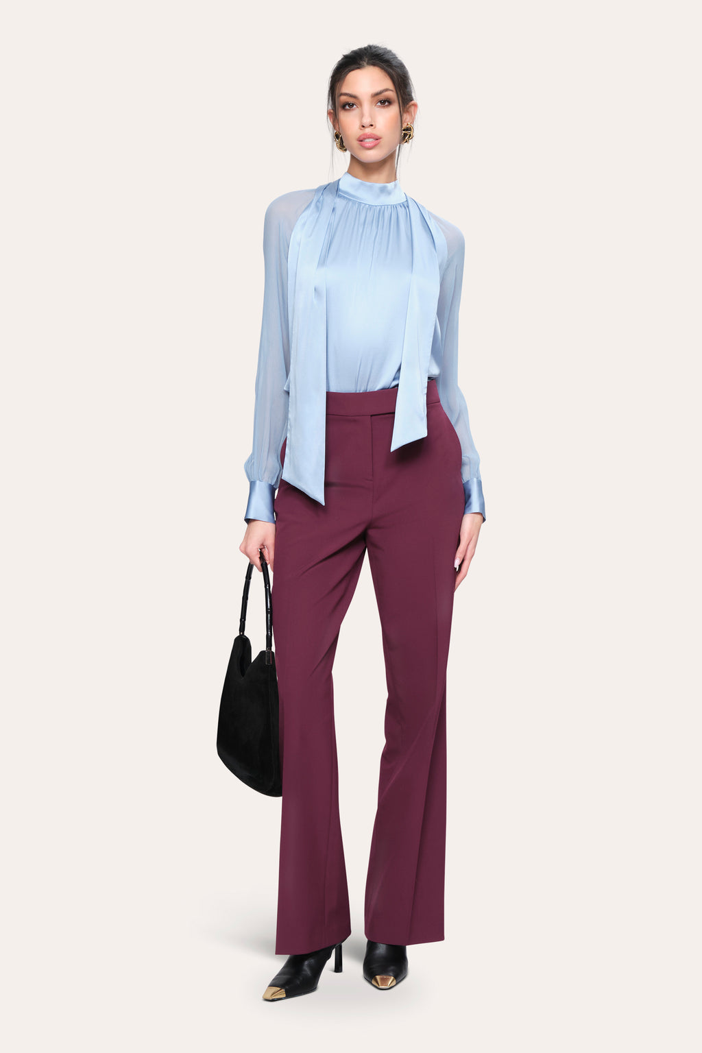 Women Mia Wide Pant Plum | Elie Tahari