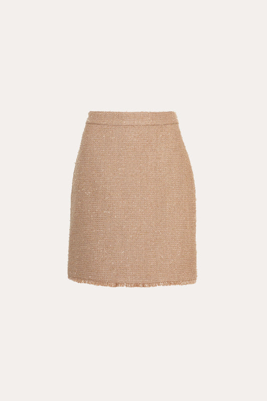 Women Boucle Tweed Skirt Camel Multi | Elie Tahari